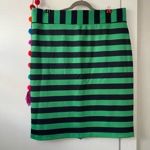 Neoprene green/navy striped skirt - 22